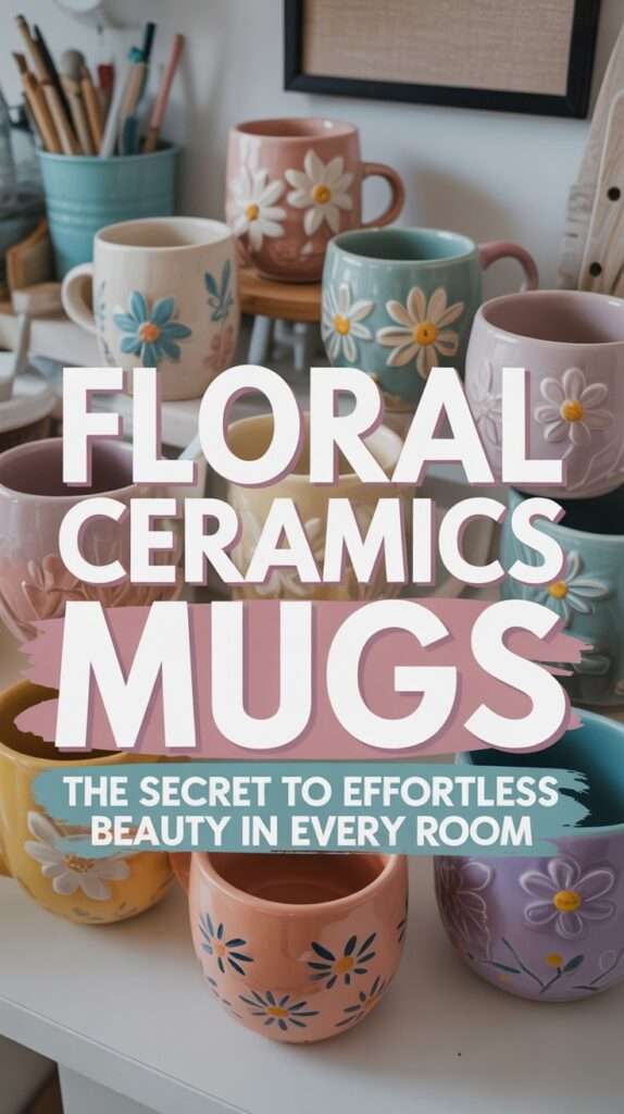 floral ceramic mugs