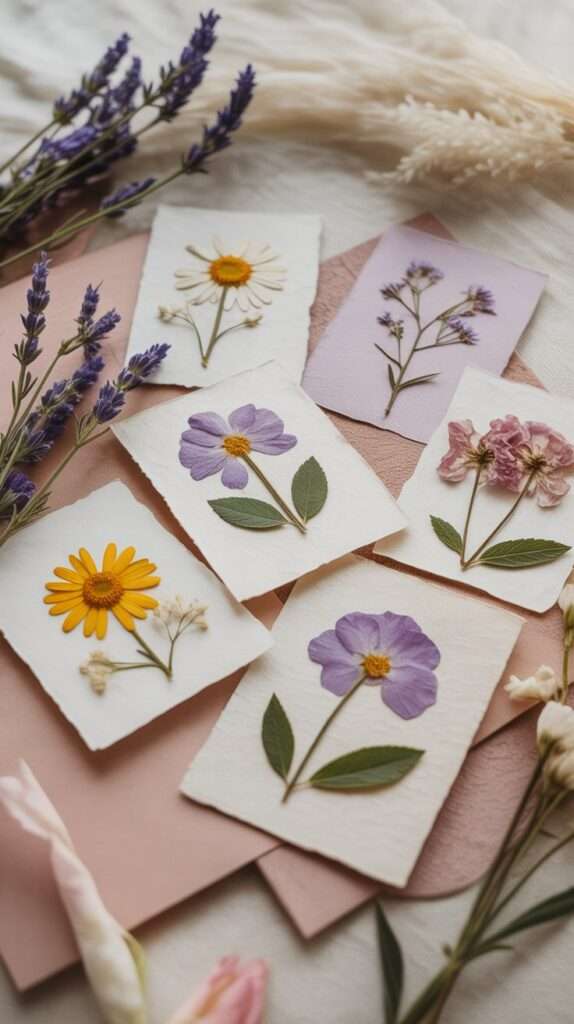 greting card pressed flower