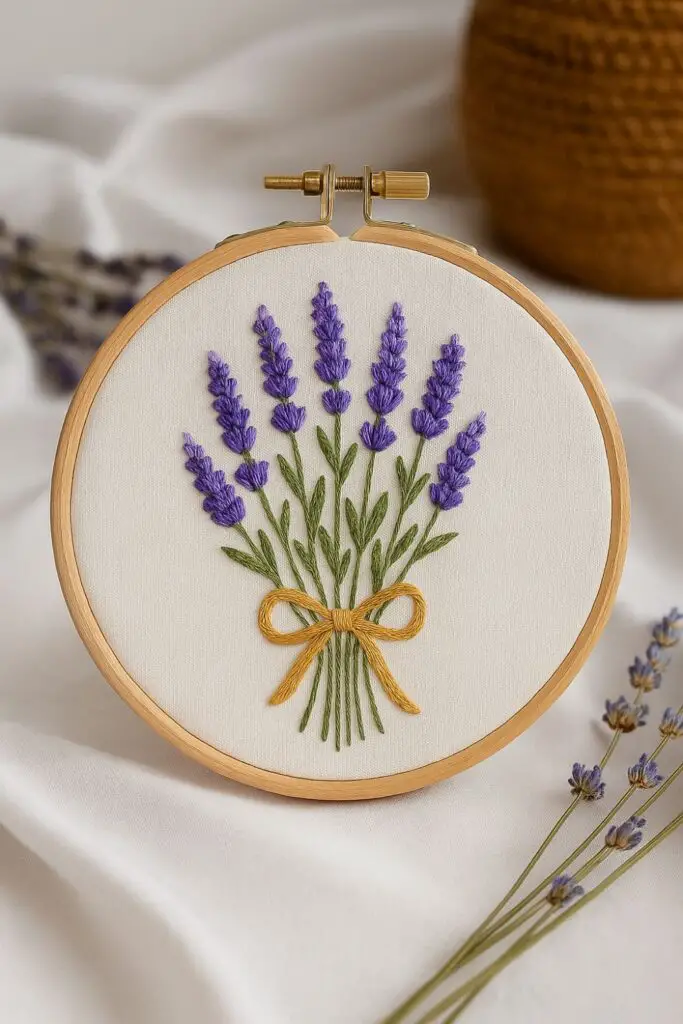 Lavender embroidery in fall