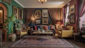 luxurious vintage-maximalist livingroom