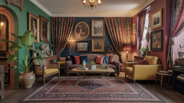 luxurious vintage-maximalist livingroom