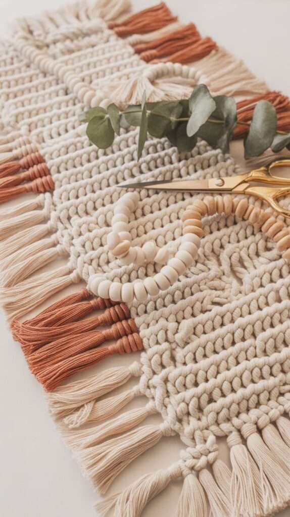 macrame table runner
