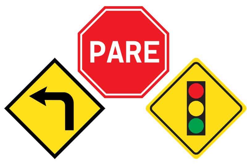 Placas de Trânsito coloridas para imprimir.