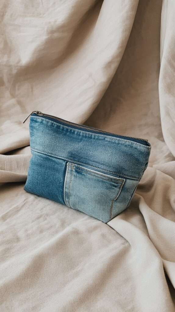 a blue jeans zipper pounch