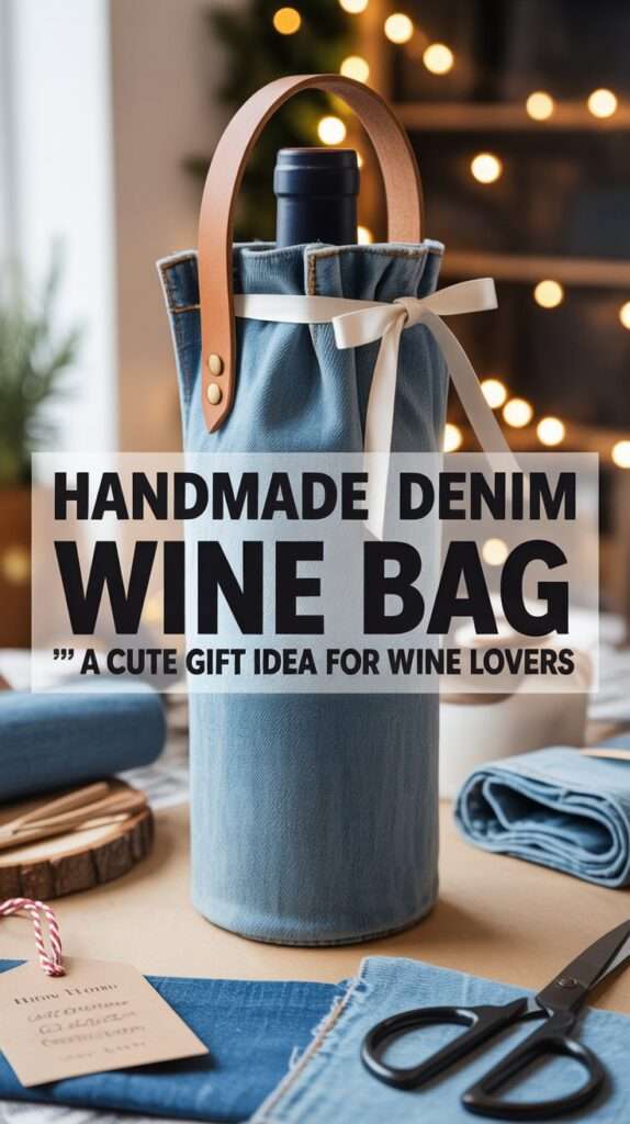 denim wine bag made from a jean