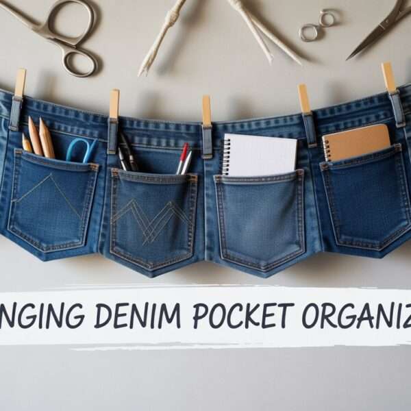 hanging wall organaizer made from jean