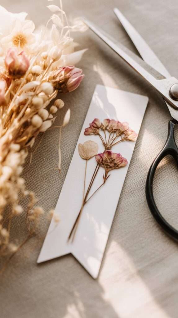 pressed flower bookmark