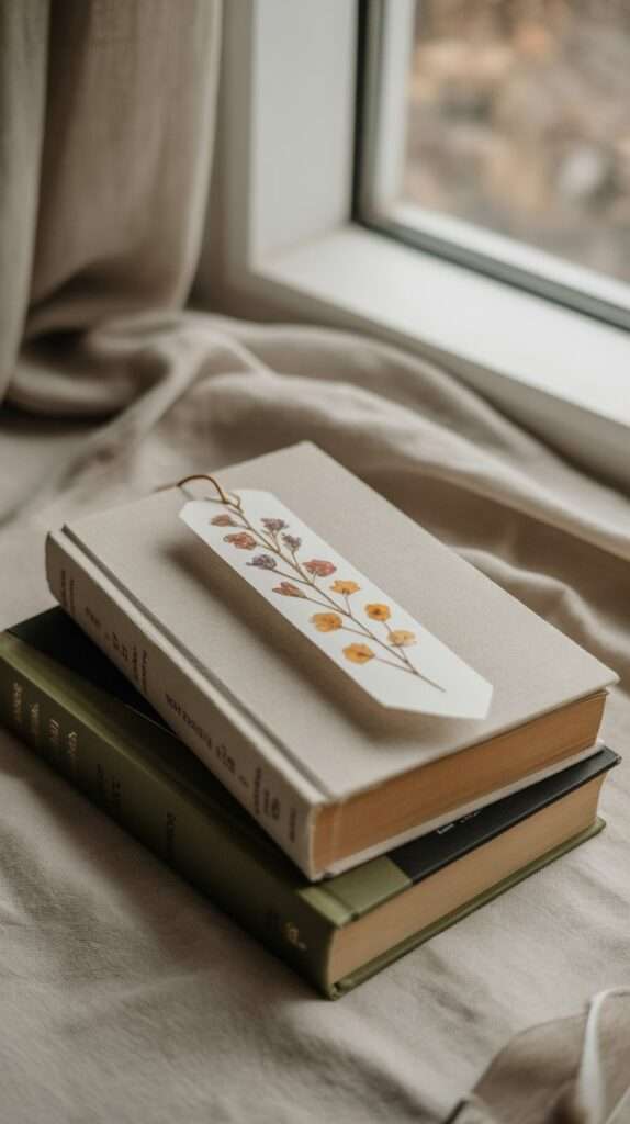 pressed flower bookmark
