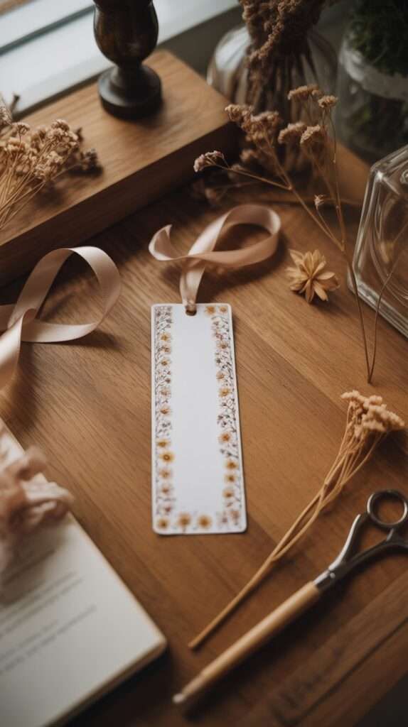 pressed flower bookmark