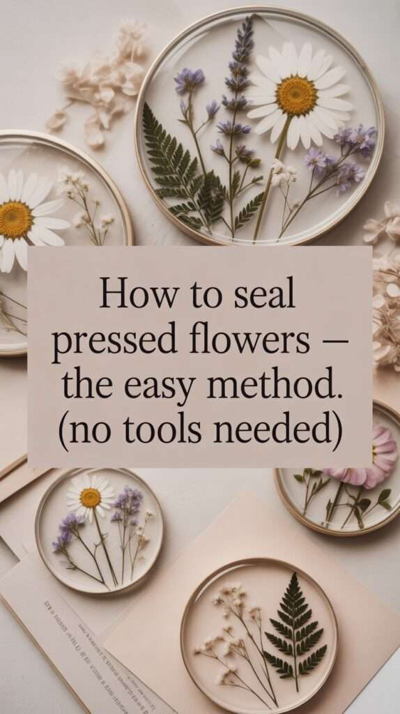 pressed flower,seal on a resin