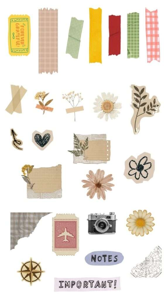 collage of vintage stickers