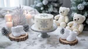 winter baby shower decor