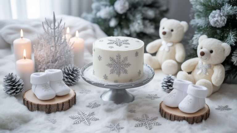 winter baby shower decor