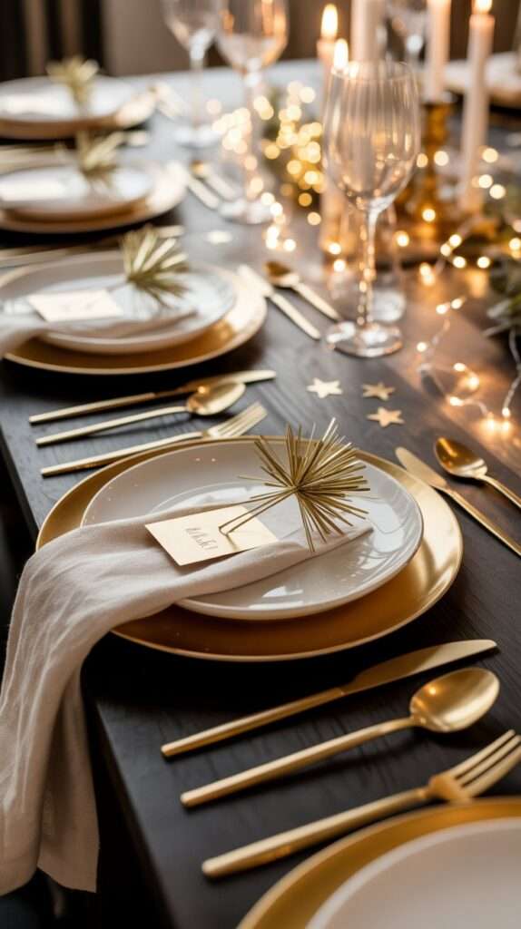 a glam new years table decor