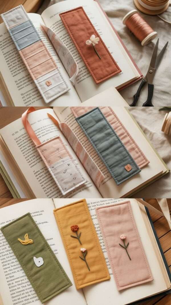 DIY Fabric Scrap Bookmarks (Easy Sewing Project for Beginners) - Miimo Meu