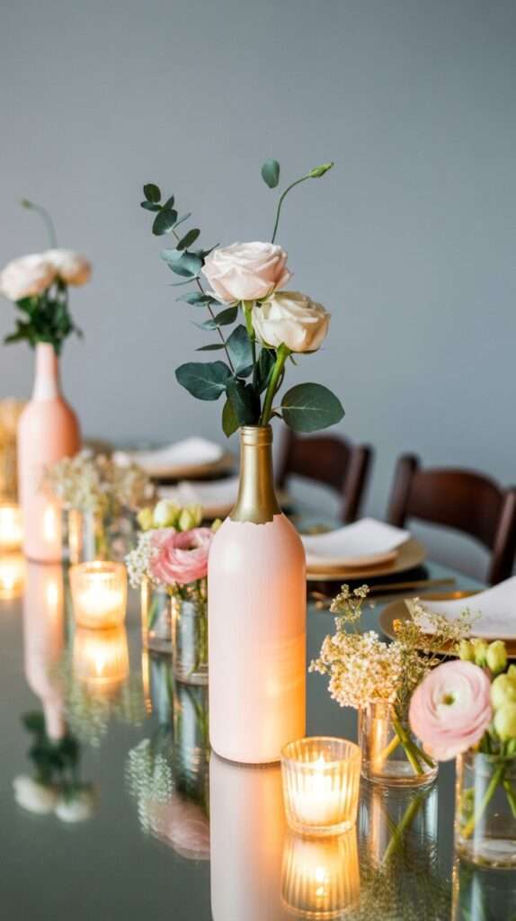 wedding shower ideas a botle with roses and flower 