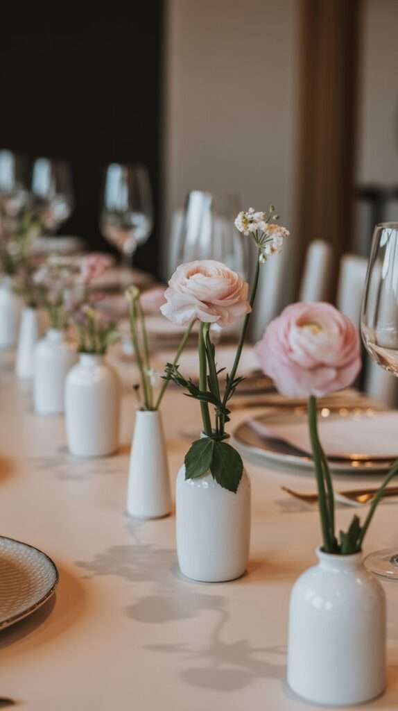  mini vases on a ceramic 