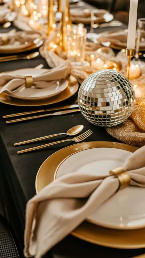 disco ball new years table