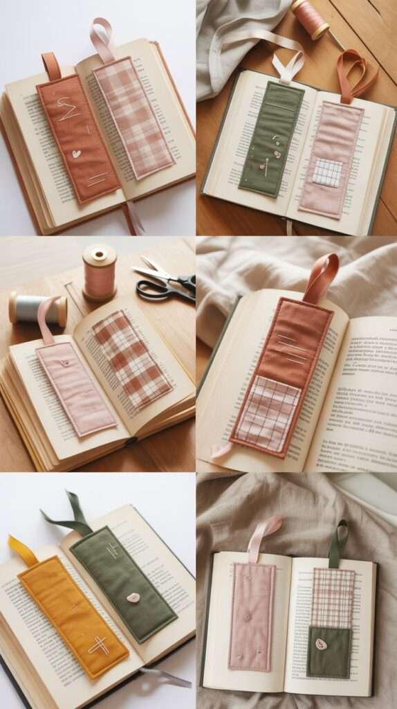 a collection of patchwork bookmark