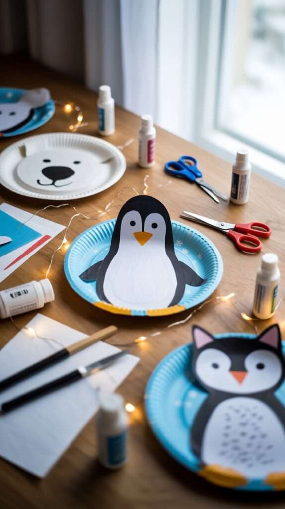 paper plate polar animals