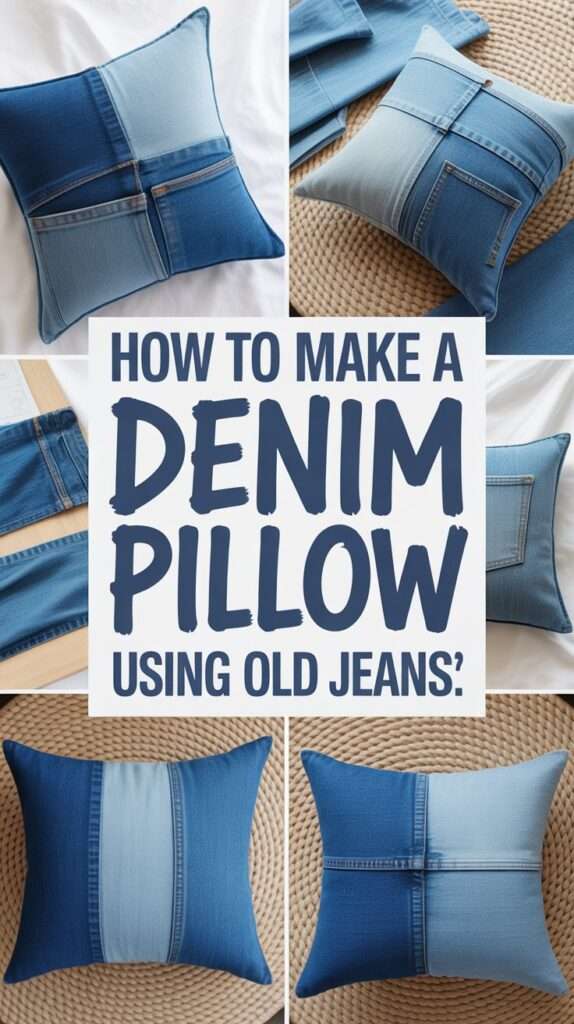 Handmade Denim Pillow from old jeans
