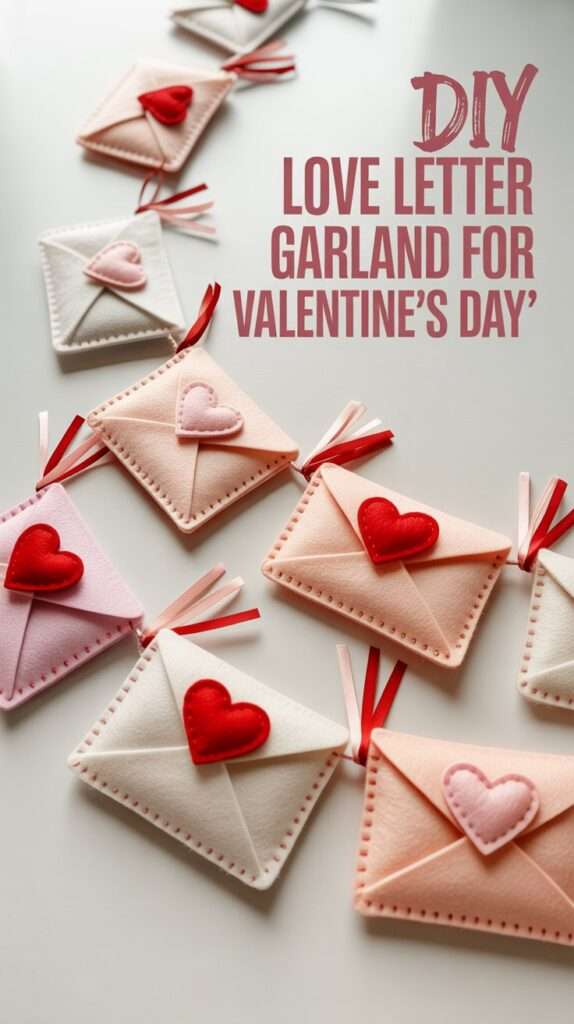 love letter garland made from felt