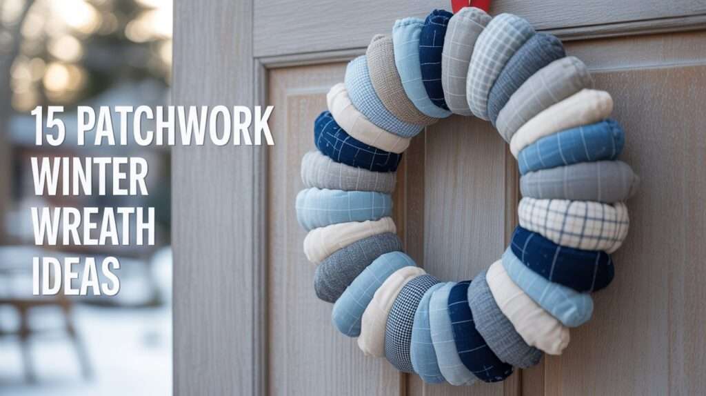 15 Patchwork Winter Wreath Ideas (Using Fabric Scraps) - Miimo Meu