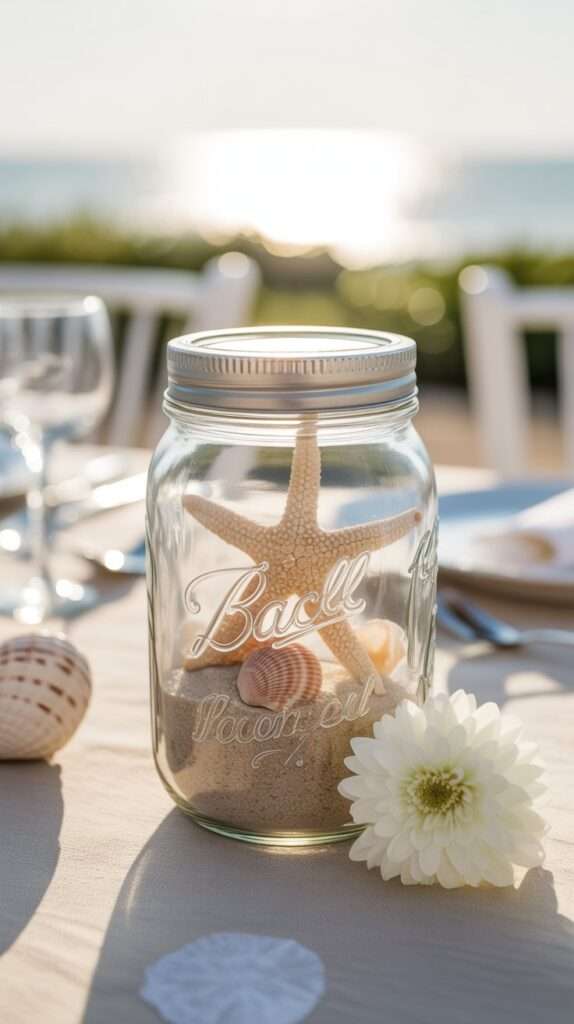 beach inspired mason jar