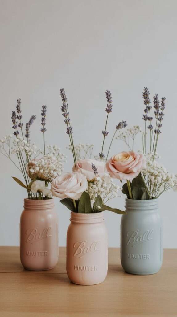 pastel mason jars