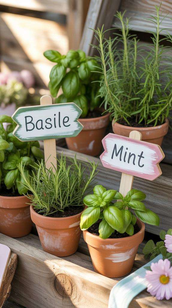 spring craft wooden herbs sign