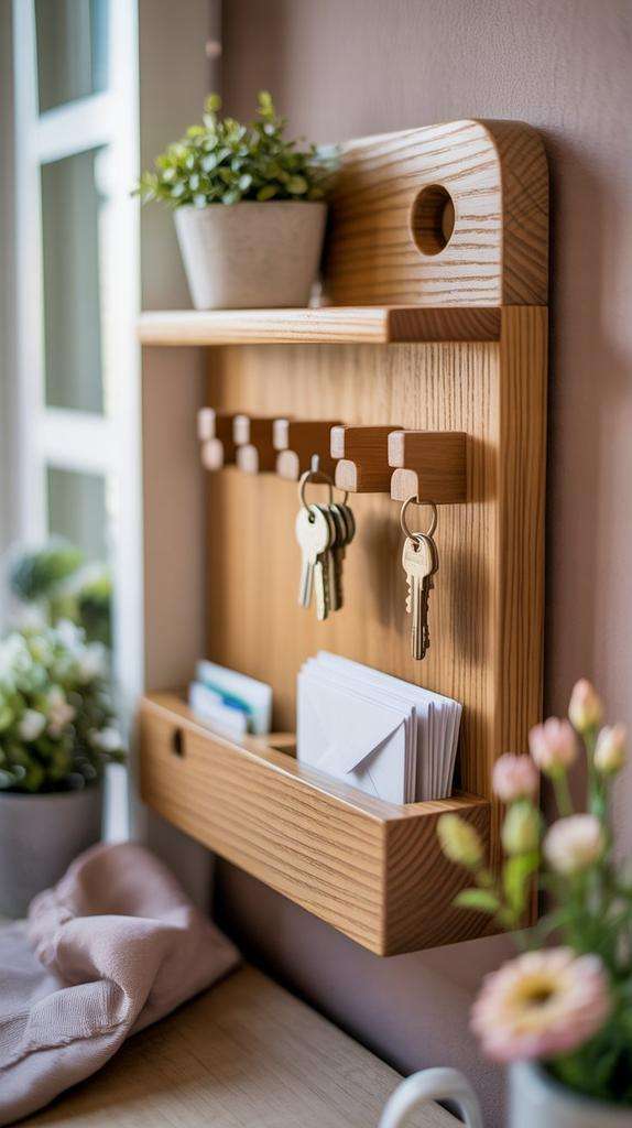 spring craft wooden keychange