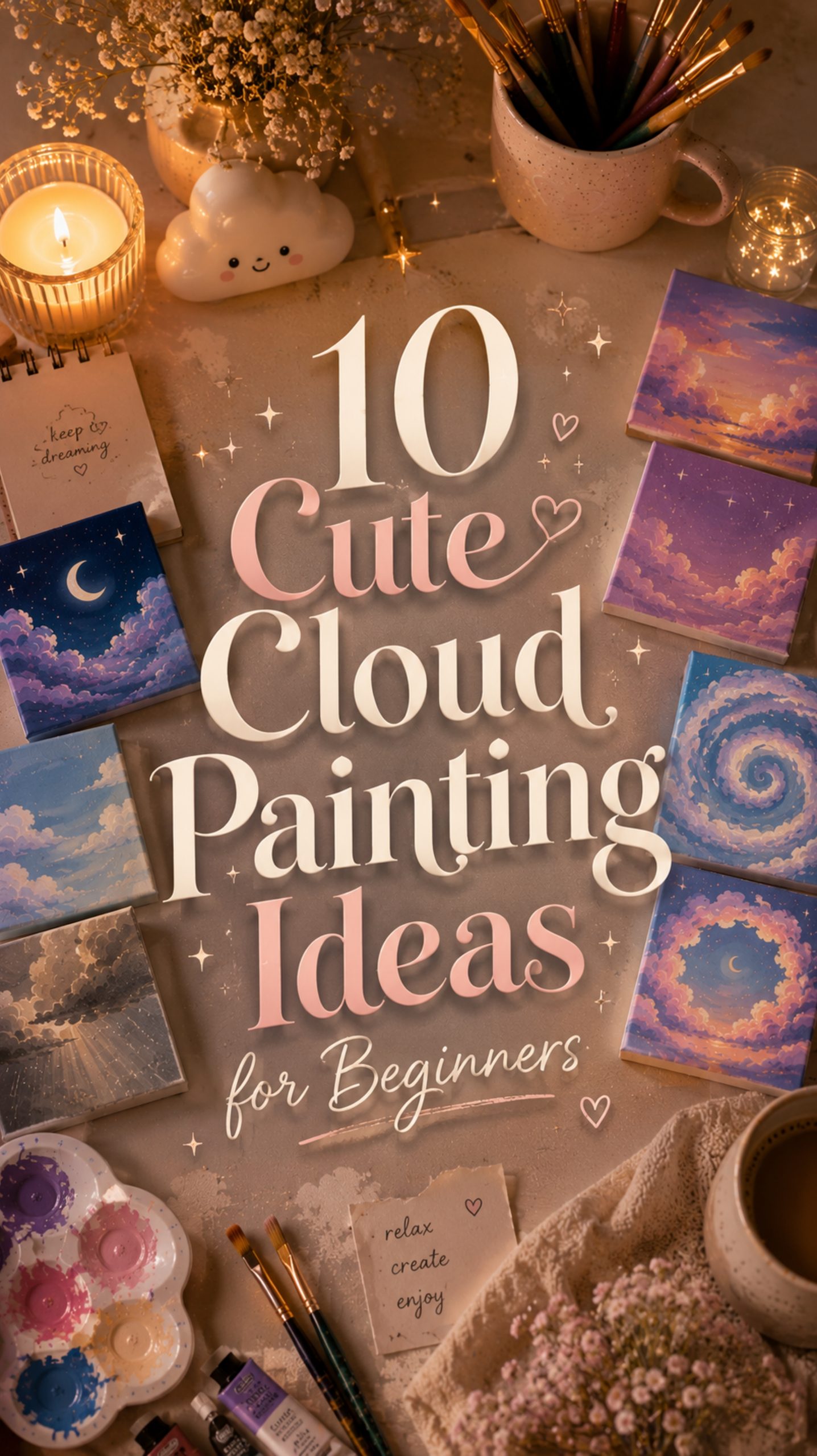 a full list of cute cloud painting for beginners