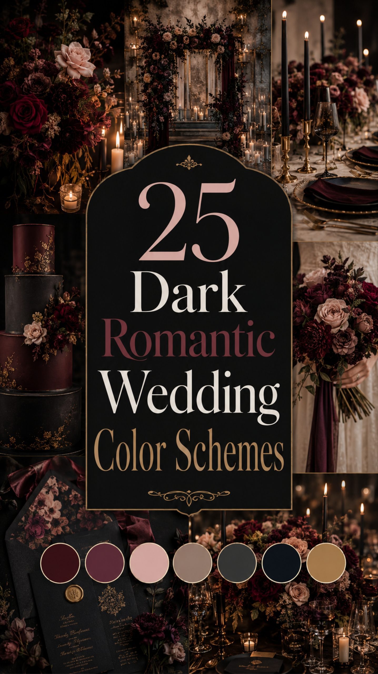 dark romantic wedding color scheme