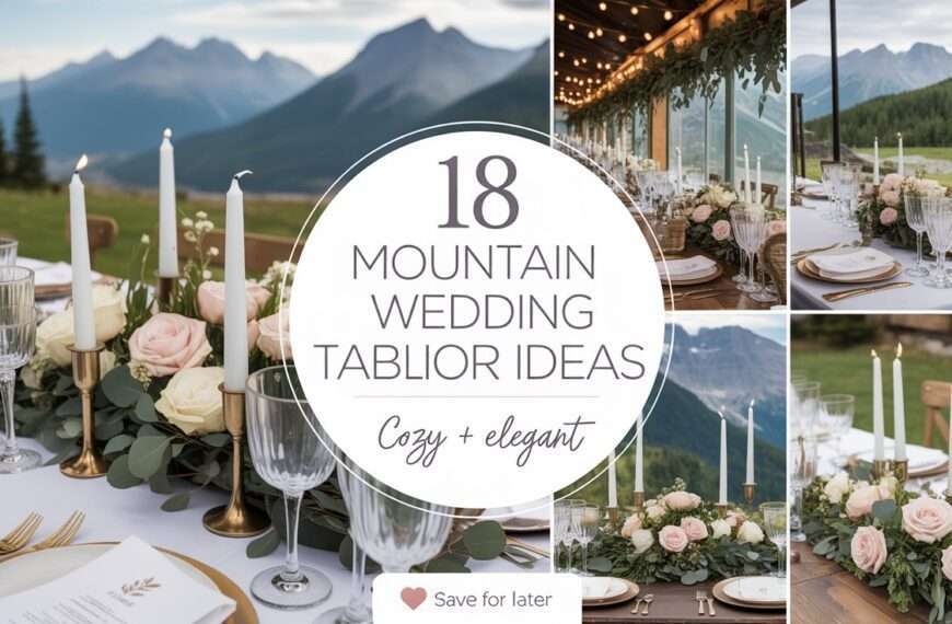 18 Cozy Mountain Wedding Table Decor Ideas