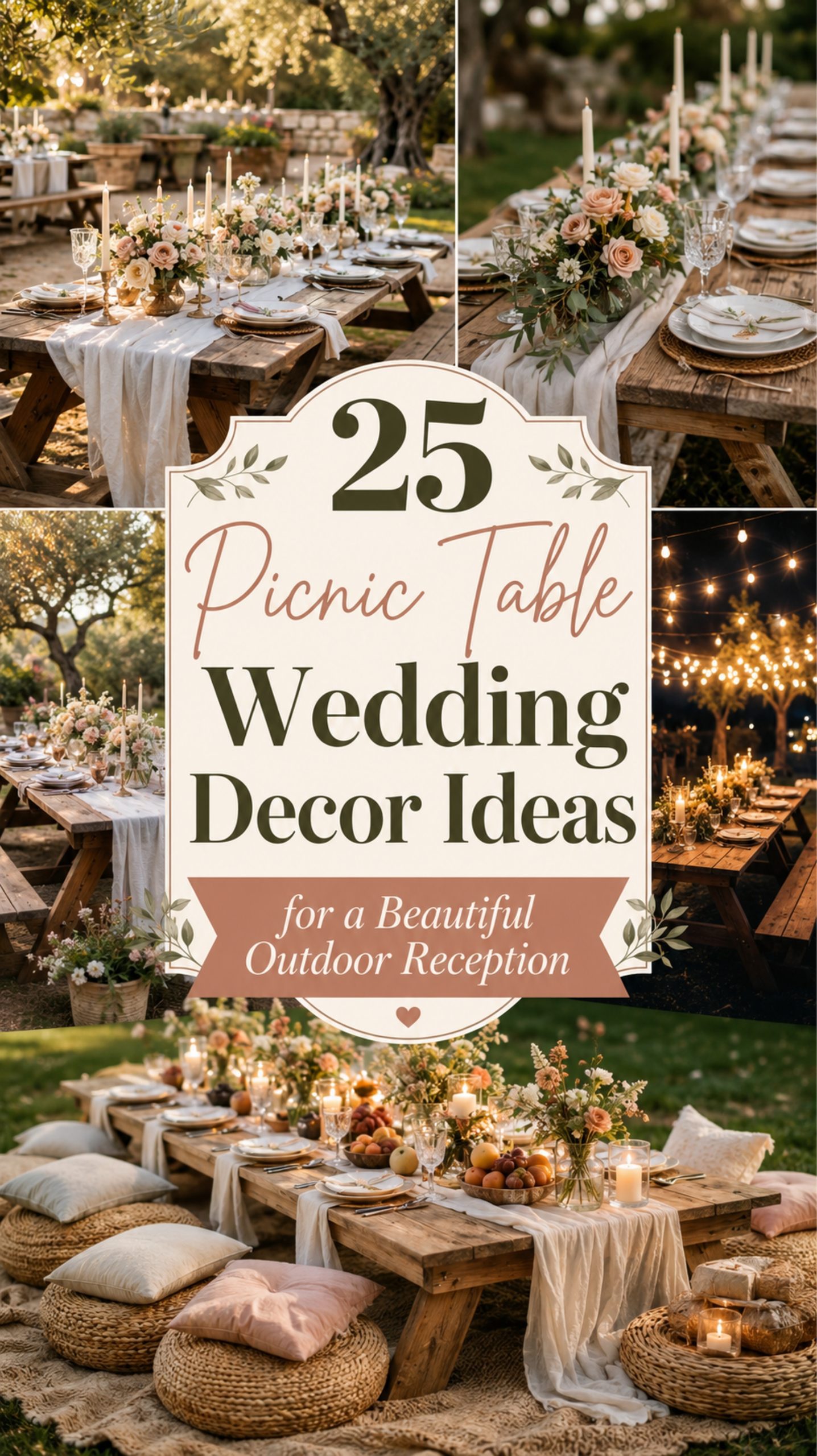 picnic table wedding decor