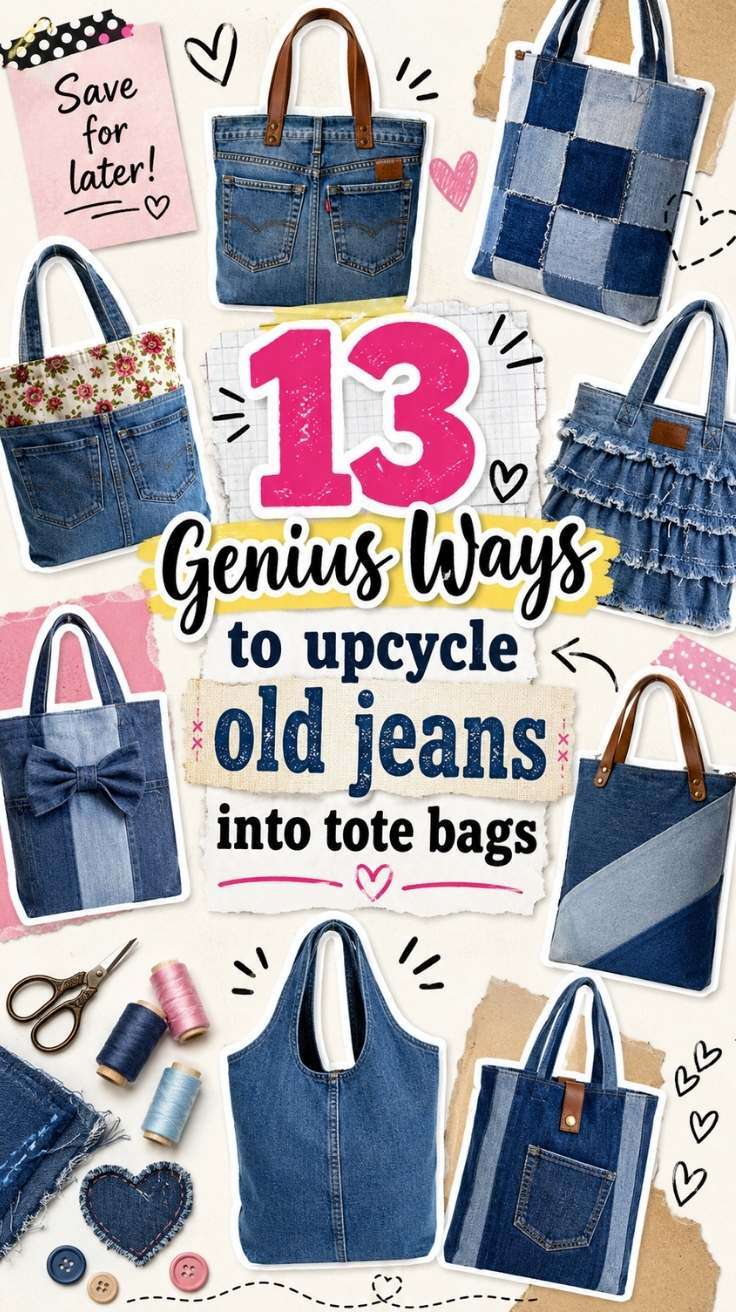 Upcycled Denim Tote Bag