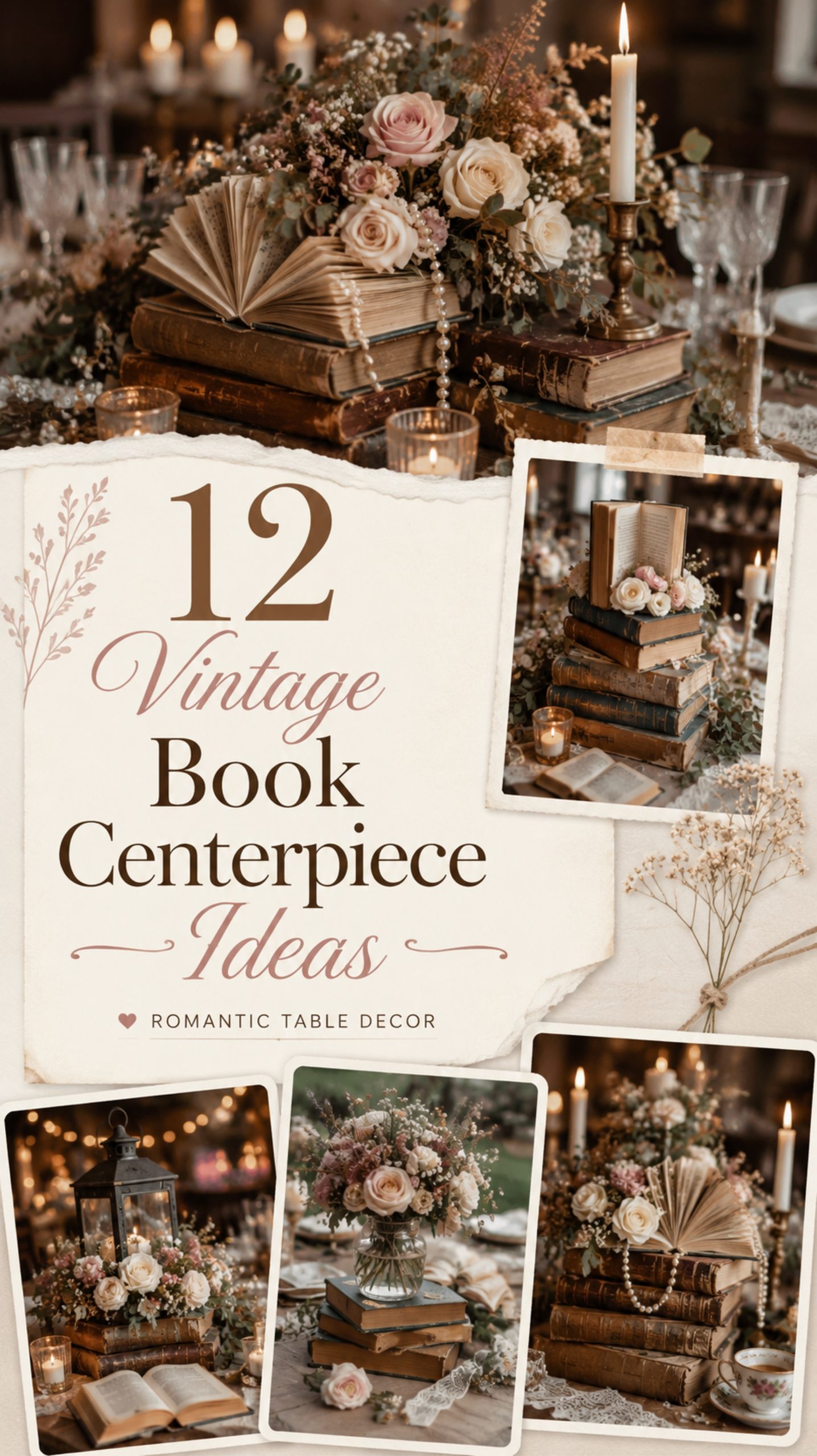 vintage book centerpiece ideas