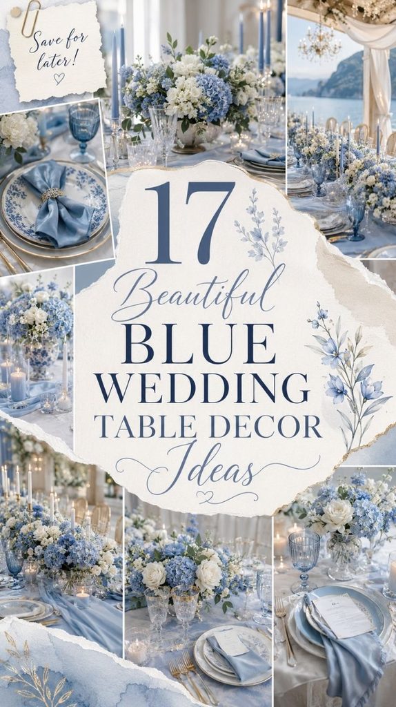 Blue Wedding Table Decor Ideas