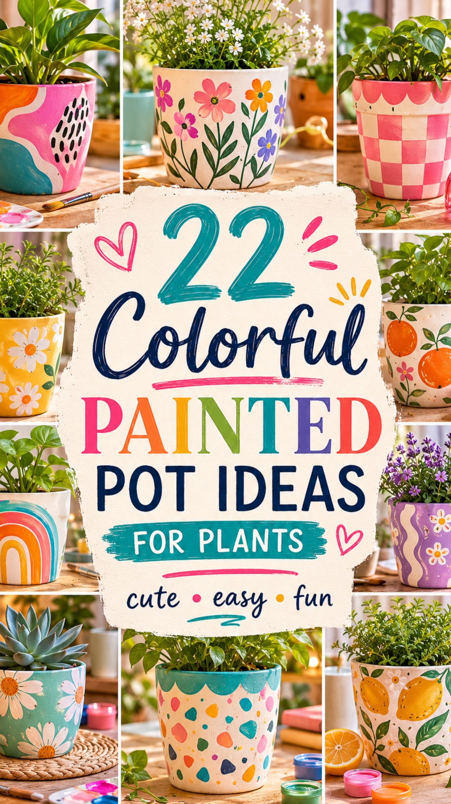 Colorful Painted Pot Ideas 