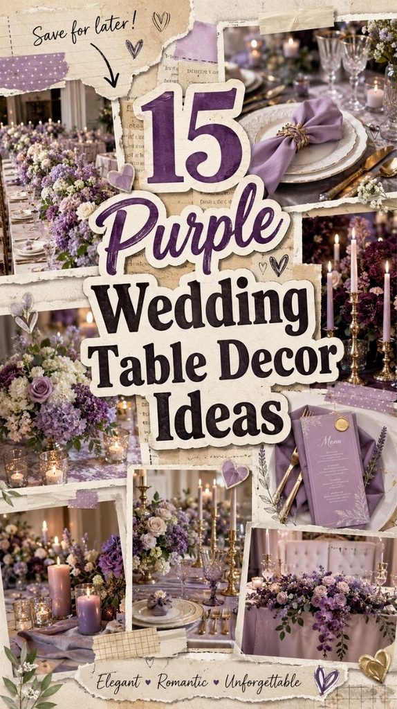 purple wedding table decor ideas