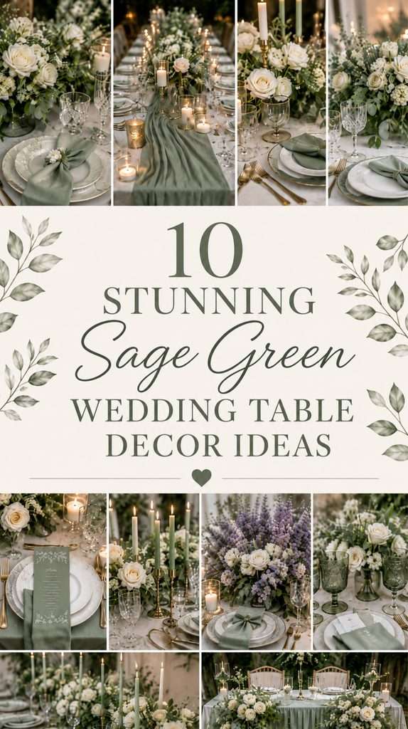 Sage Green Wedding Table Decor