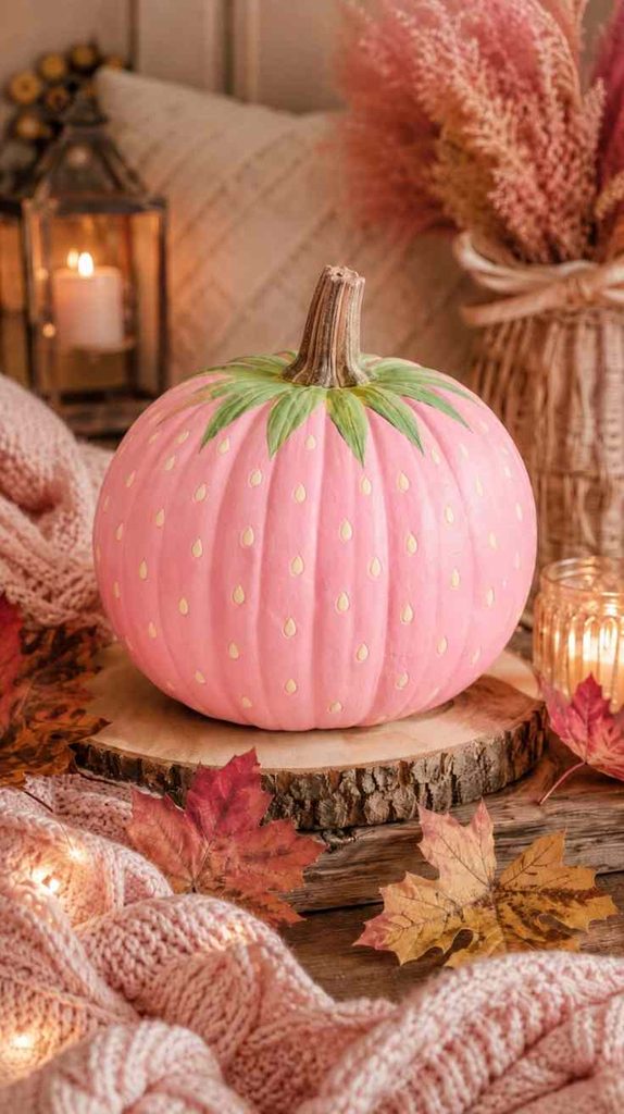 Cute Pink Pumpkin Painting Ideas