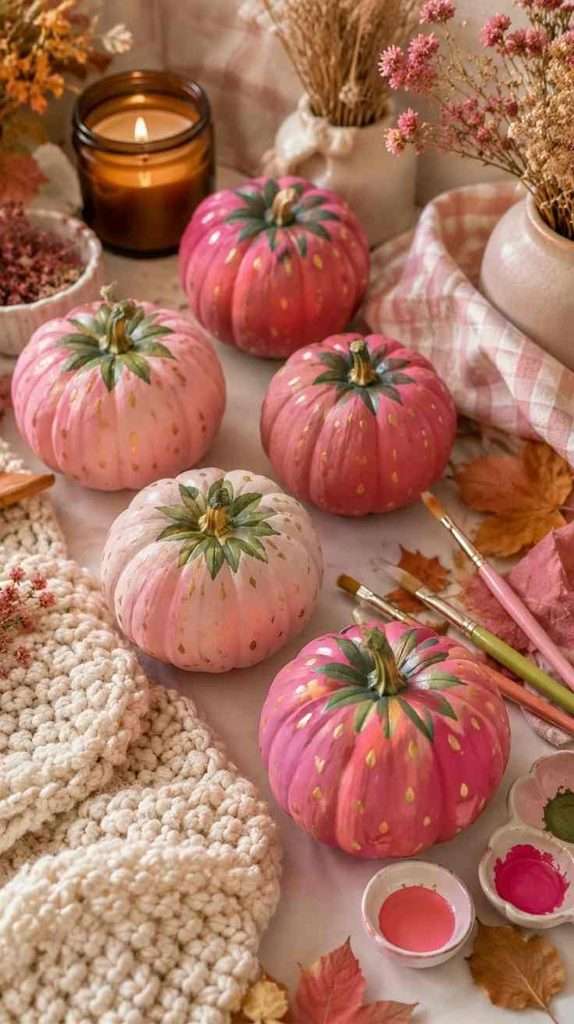Cute Pink Pumpkin Painting Ideas